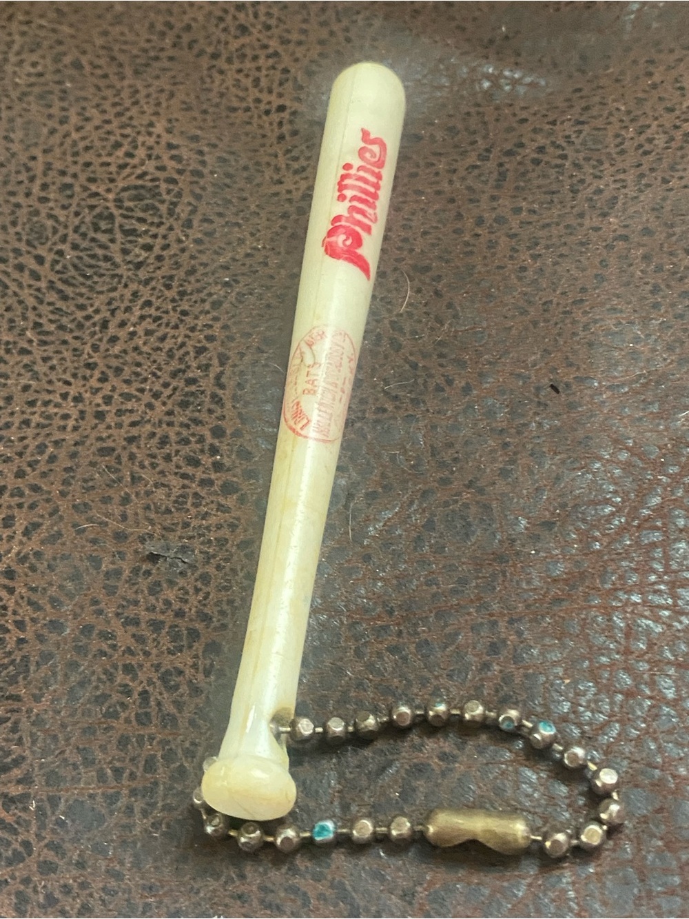 1970s Philadelphia Phillies Louisville Slugger Baseball Bat 5” Keychain